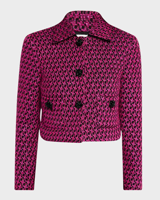 Metallic Houndstooth Tweed Jacket